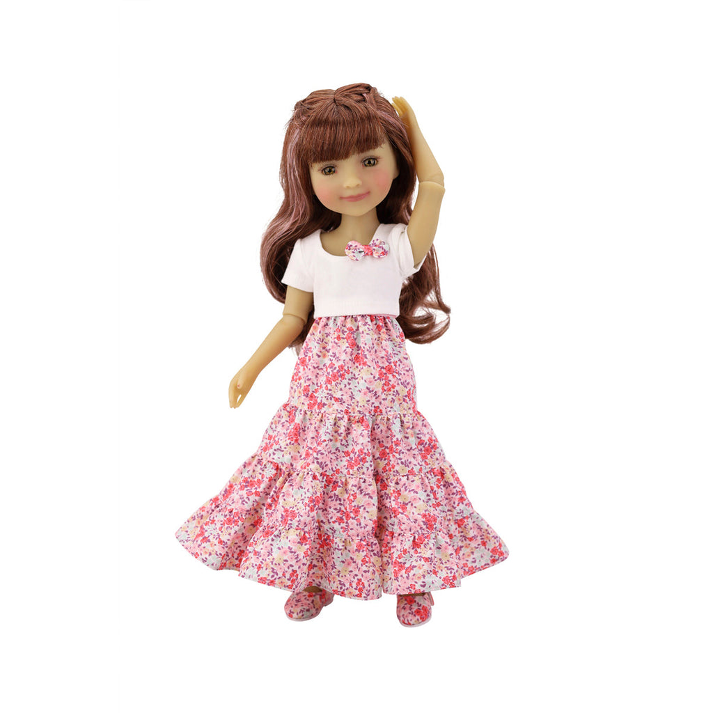  full on floral ruby red fashion friends outfit vinyl doll front   