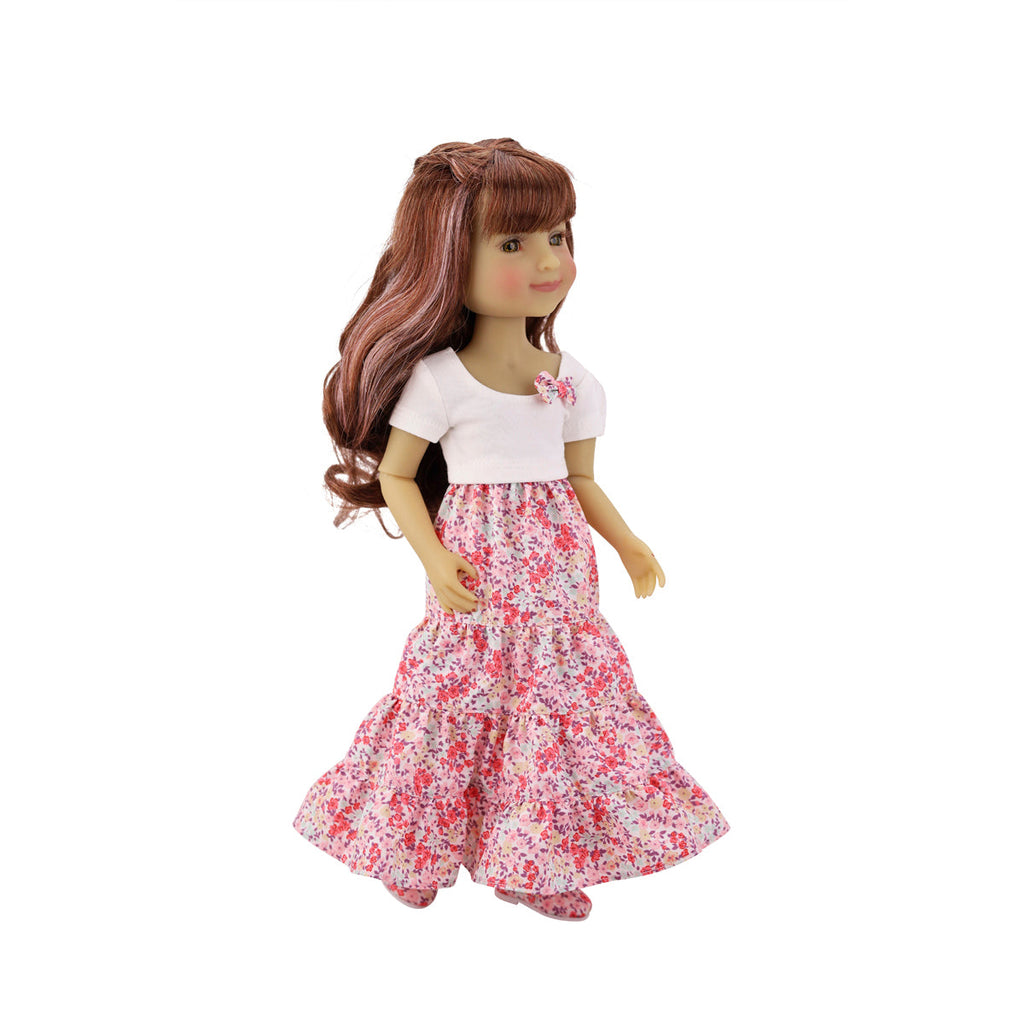  full on floral ruby red fashion friends outfit vinyl doll side   